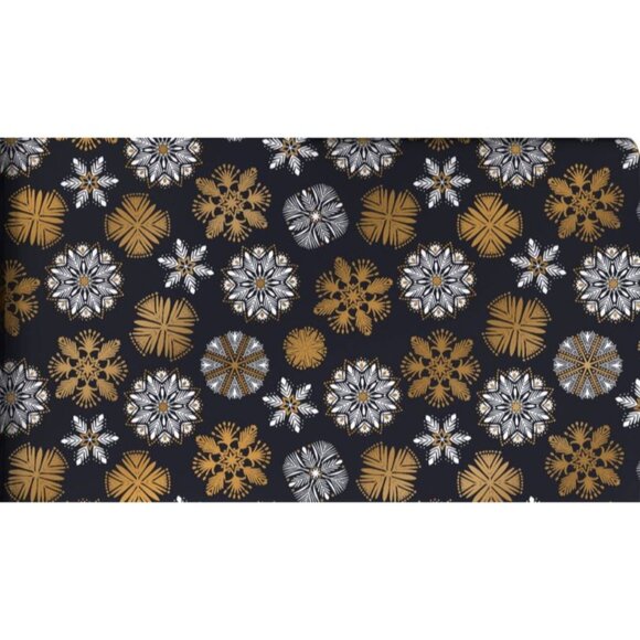 Hallmark Wrapping Paper Gold White Snowflakes on Black 35 sq ft Roll Holiday Gif - Picture 1 of 5